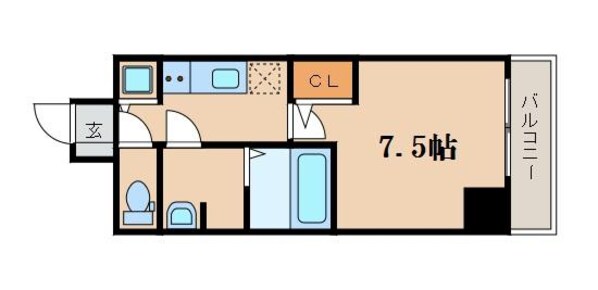 北浜駅 徒歩5分 7階の物件間取画像